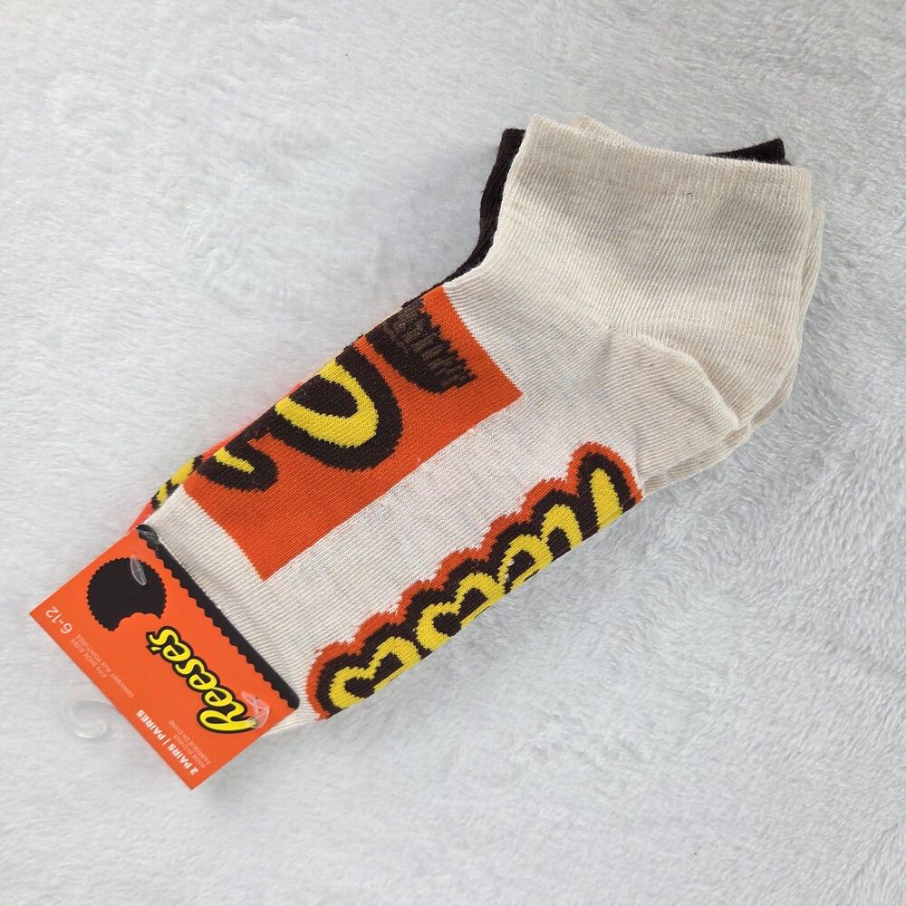 Reese’s 2‎ Pair Men’s Crew Socks Licensed Hershey Product NWT Size 6–12